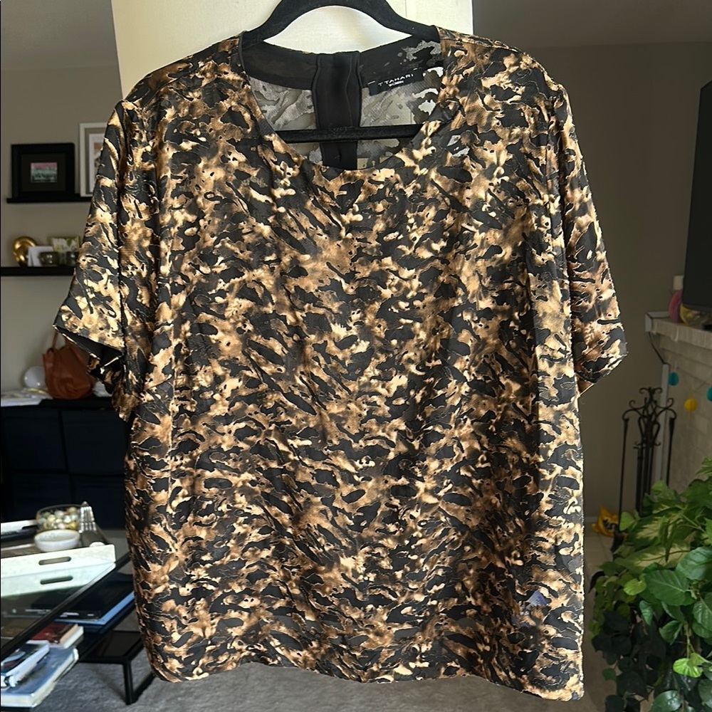 Black and Gray Patterned Blouse by Banana Republic